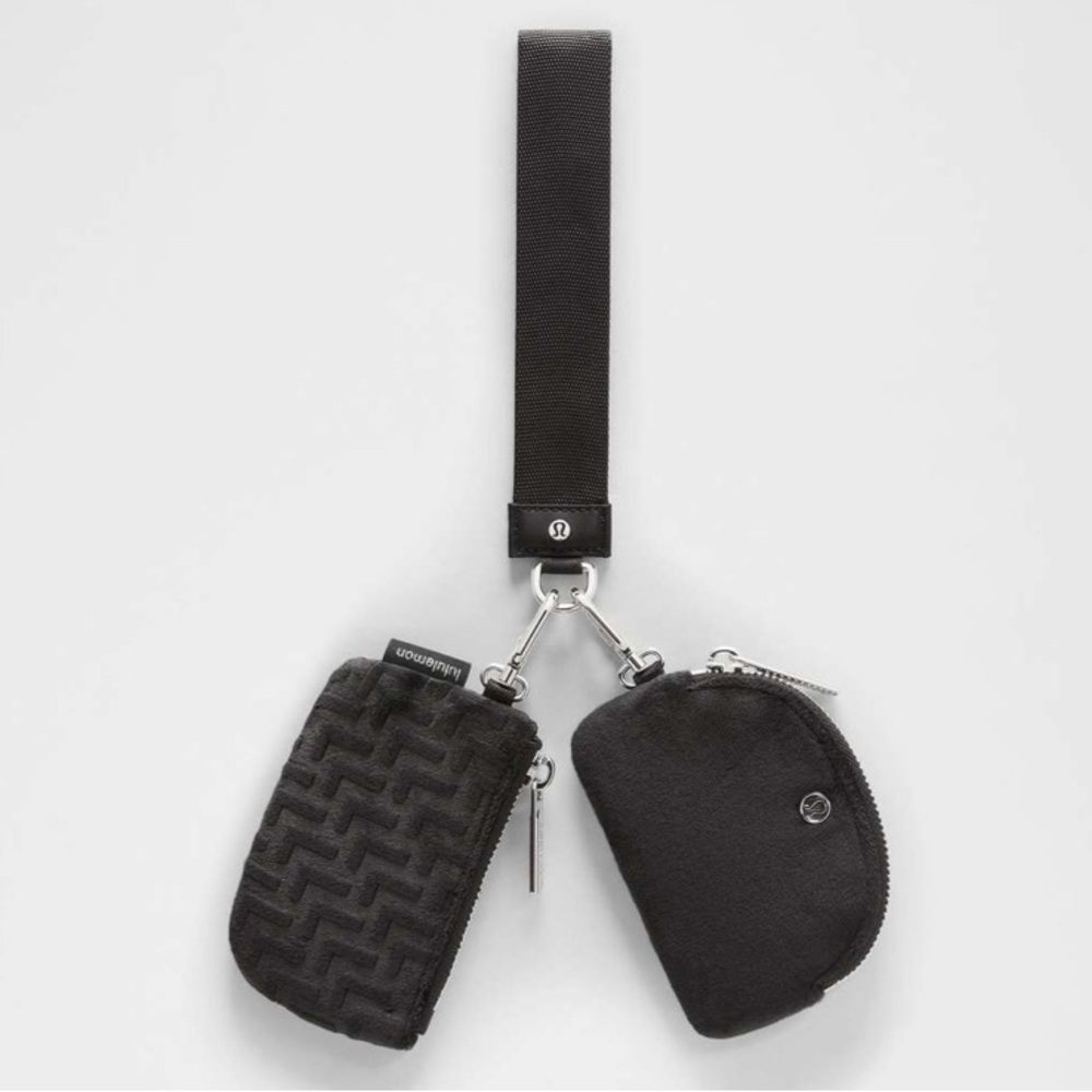 Lululemon Dual Pouch Wristlet *L Monogram Velvet NWT